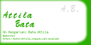 attila bata business card